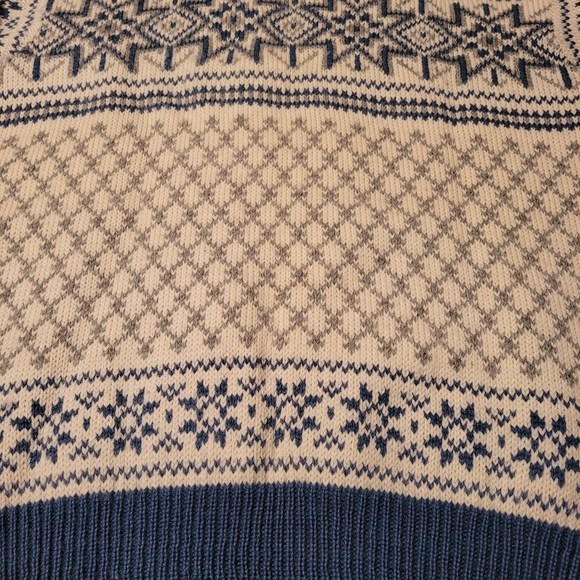 Dale Of Norway Pure Wool Blue Cream Cardigan Sweater - Picture 11 of 13